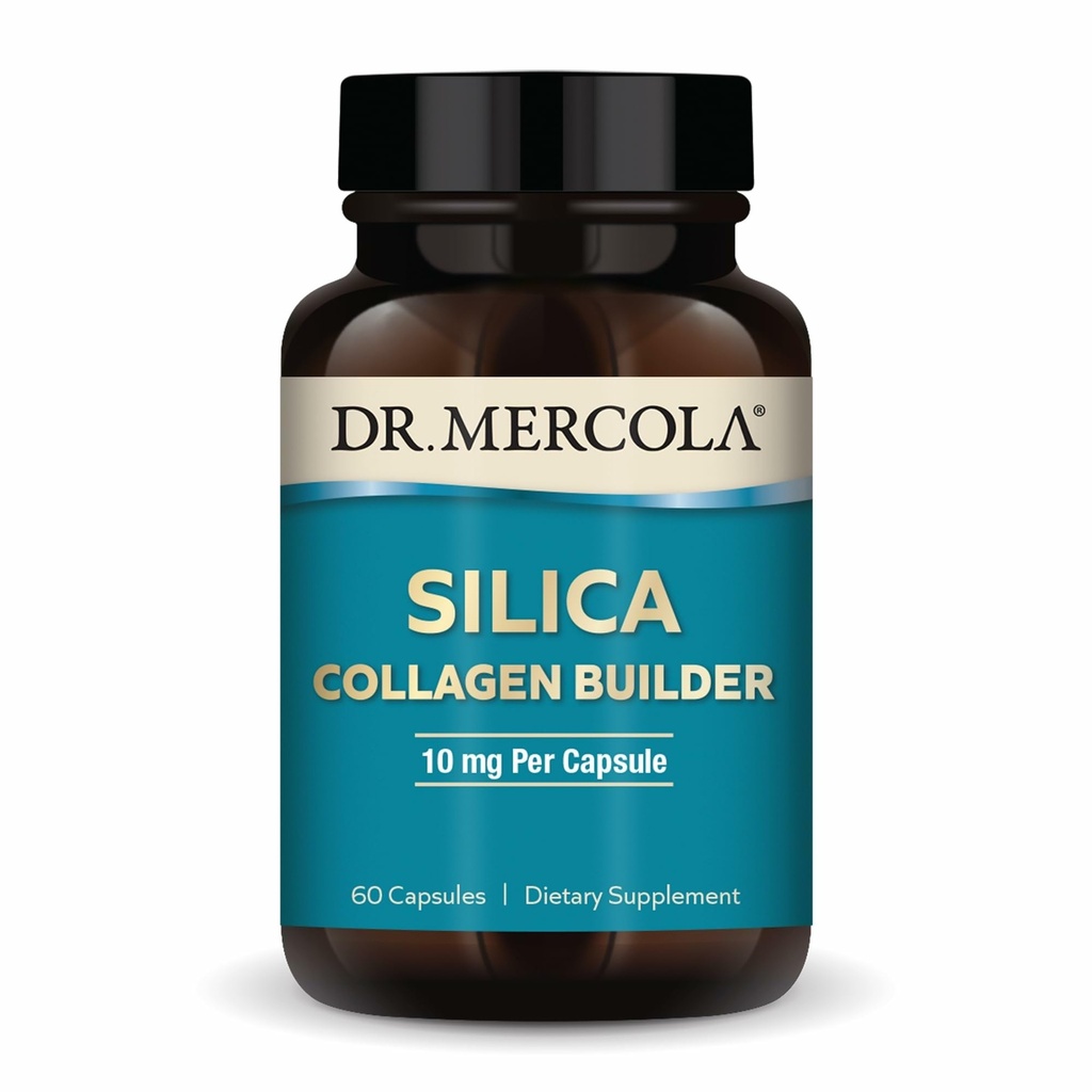 Dr Mercola Silica kollageeni ehitaja - Taimepõhine ränidioksiidi lisand naha, juuste, küünte ja luude tervise toetamiseks - mitte-GMO, gluteenivaba ja sojavaba - 60 kapslit (60 serveerimist)
