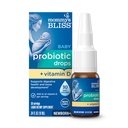Emme Bliss Baby probiootikumid + D-vitamiini tilgad, toetab seedetrakti tervist ja immuunsüsteemi funktsiooni *, 400 IU D-vitamiini , toetab luude arengut *, vastsündinud +, maitsetu, 0,34 Fl Oz (30 serveerimist)