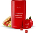 Liposomaalsed C-vitamiini kummid täiskasvanutele - 500 mg ühe serveerimise kohta - 60 kummi, kõrge imendumisega vegan Madal suhkur C-vitamiini kummi, antioksüdant, energia ja kollageeni võimendaja - maasika Guava Maitse