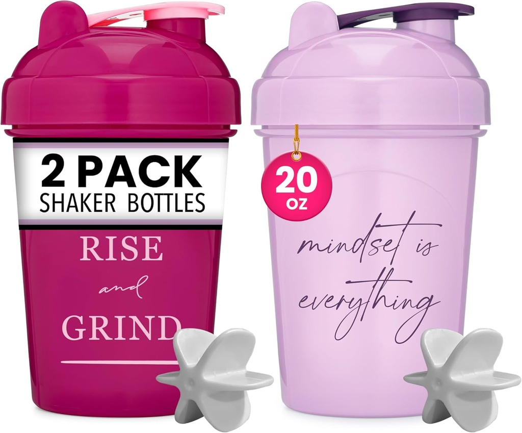 GOMOYO [2 Pack] 20oz Motiveerivate tsitaatidega raputuspudel (vaarika & lavendel) | Segajaga valgupudel | Blender Shaker Bottle for Protein Mixes Pack on BPA vaba ja nõudepesumasin ohutu