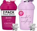 GOMOYO [2 Pack] 20oz Motiveerivate tsitaatidega raputuspudel (vaarika & lavendel) | Segajaga valgupudel | Blender Shaker Bottle for Protein Mixes Pack on BPA vaba ja nõudepesumasin ohutu