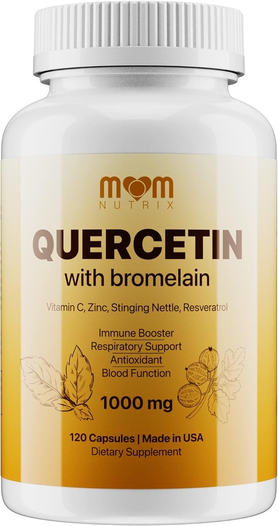 Advanced Quercetin Bromelain - 120 kapslit Elderberry, Stinging Nettle, Resveratrol, Tsink, C & D-vitamiin - valmistatud USA-s