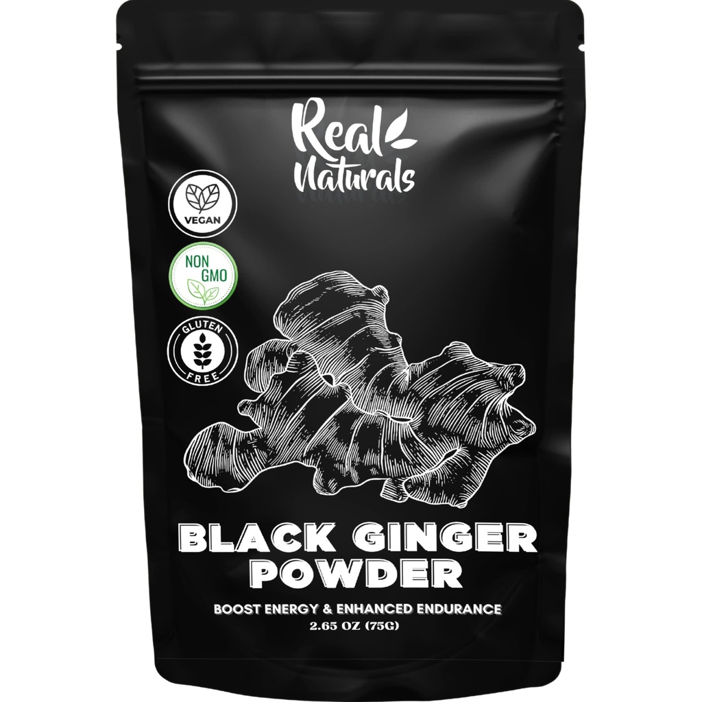 Black Ginger Powder (2,64 Oz) kaempferia parviflora poolt Real Naturals. Edendada energiat ja vastupidavust