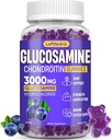 Glükoosamiin Chondroitin Gummies 3000mg, Advanced Glükoosamiin Chondroitin Msm, ühine tugi täiendada, Antioksüdant immuuntoetus, luu ja liigese paindlikkus, Strengthand Mobility, mustikamaitse