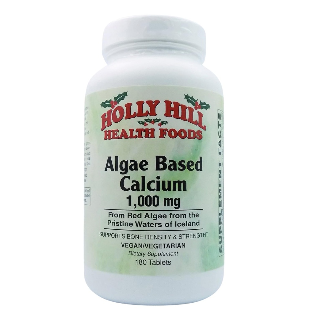Holly Hill Health Foods Vetikatel põhinev kaltsium 1000 mg, 180 tabletti