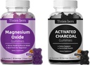 Aktiivsöe kummid 400mg, magneesiumoksiidkummid 500mg suhkur tasuta täiskasvanutele ja lastele, kiirem puhastada, detox, gaasivabastus, soolestik ja suuõõne tervis, parim Mg vorm "seedehäired"