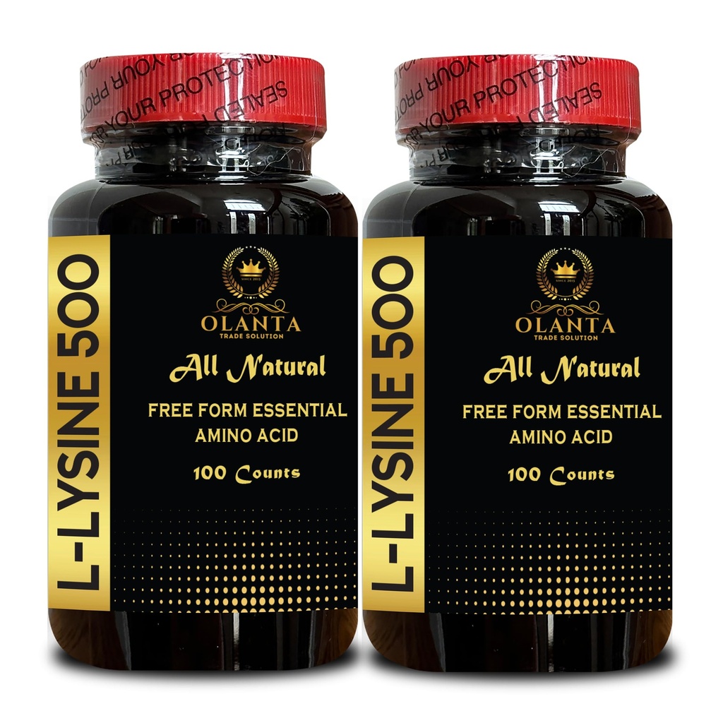 L-LÜSIIN 500 - L-lüsiin 500mg, tervisliku immuunsüsteemi funktsiooni jaoks, toetab kollageeni sünteesi, sojavaba, gluteenivaba, mitte-GMO, lüsiini lisand toetab tervislikku huulte ja suuõõne kudesid - 2 pudelit 200 loeb