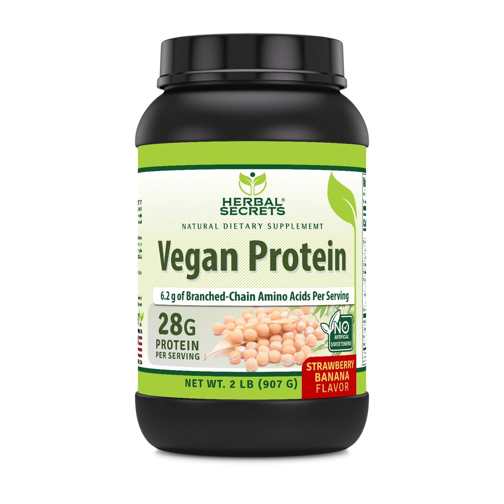 Taimsed saladused Veganvalk | 28 Grams Protein | 23 Servings | 6.2 Grams BCAA Supplement | Made in USA (2 Lb, Maasika banaan)