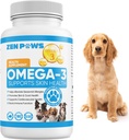 Omega 3 kalaõli koertele - 180 Count Tablet Treats - aitab nahaallergiat, nahaallergiat, naha ja kuiva naha leevendamist, kuumad laigud - ühine tervis - naha ja karva täiendus - lõheõli - pardi maitse