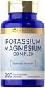 Carlyle Kaalium Magneesium Supplement | 200 Count | Mitte-GMO & Gluteeni vaba kompleks