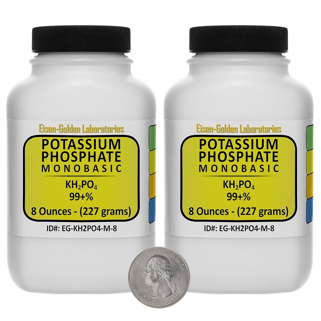 Kaaliumfosfaat ühealuseline [KH2PO4] 99+% peenkristallid 1 lb kahes ruumisäästlikus pudelis