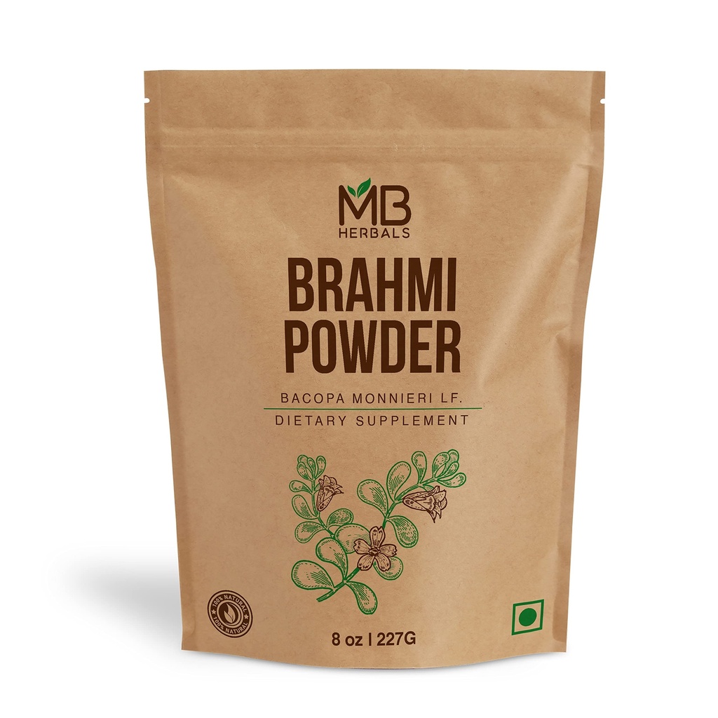 MB Taimed Puhas Brahmi Pulber 8 oz | 227g 0,5 lb | Bacopa Pulber | Juuksehooldus