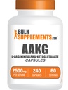 BulkSupplements.com AAKG kapslid - L-arginiini lisand, lämmastikoksiidi lisand - gluteenivaba, 4 kapslit serveerimise kohta, 240 loend (pakk 1)