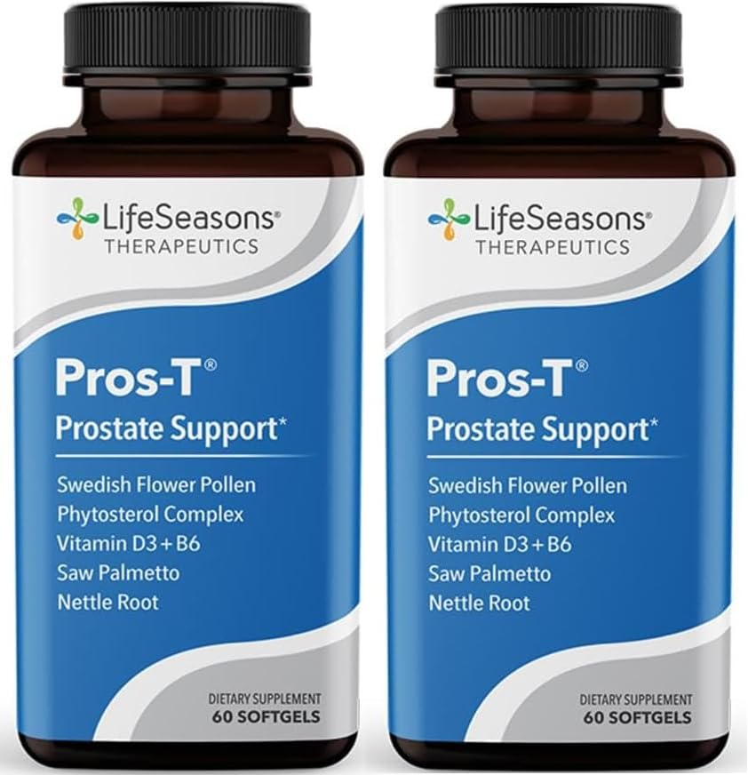 Pros-T - eesnäärme tugisammas - Saw Palmetto, fütosterool, tsink, nõges, vitamiin D-3 & B6 - edendada tervislikku eesnäärme funktsiooni ja normaalset kusevoolu - parandada kudesid - 60 Softgels (pakk 2)