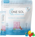 One Sol BCAA & Electrolyte Powder for Hydration & Energy, AllNatural Formula, 100% Vegan, Non-GMO, Gluten Free & Soy-Free, soodustab lihaste kasvu ja taastumist, Kummikaru maitse