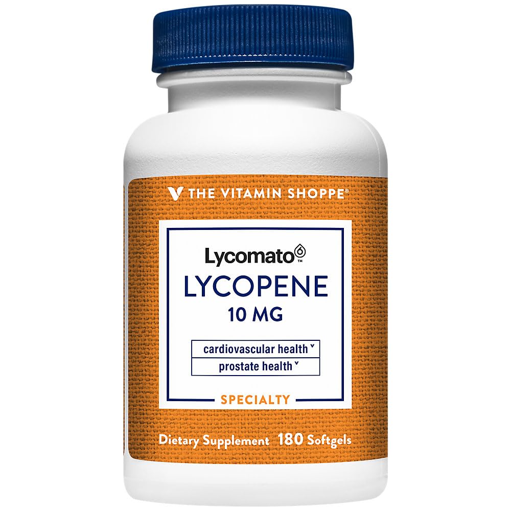 Vitamiin Shoppe lükopeen 10MG, antioksüdant, mis toetab südame-veresoonkonna, eesnäärme ja rakkude tervist (180 softgels)