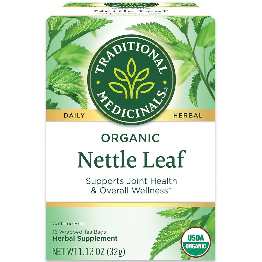 Traditsioonilised ravimid Orgaaniline Nettle Leaf Taimne tee, toetab ühist tervist ja üldist heaolu, (pakk 2) - 32 teekotid kokku