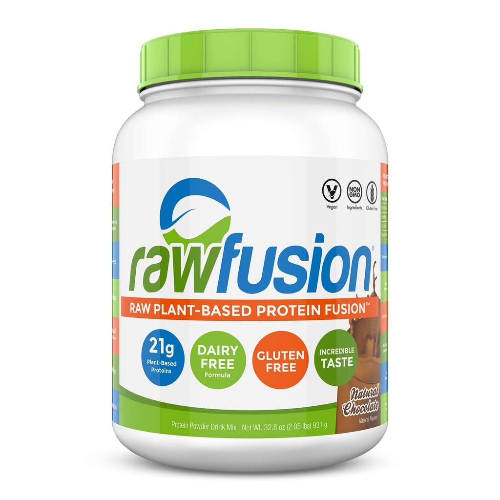 Rawfusion- Vegan valgu pulber, looduslik šokolaad - 30 serveerimist, 21 g taimset valku, madala netosüsivesikuid, mitte-Dairy, Gluteen / laktoosivaba, Sojavaba, Kosher, mitte-GMO, 2 naela naela naela naela naela