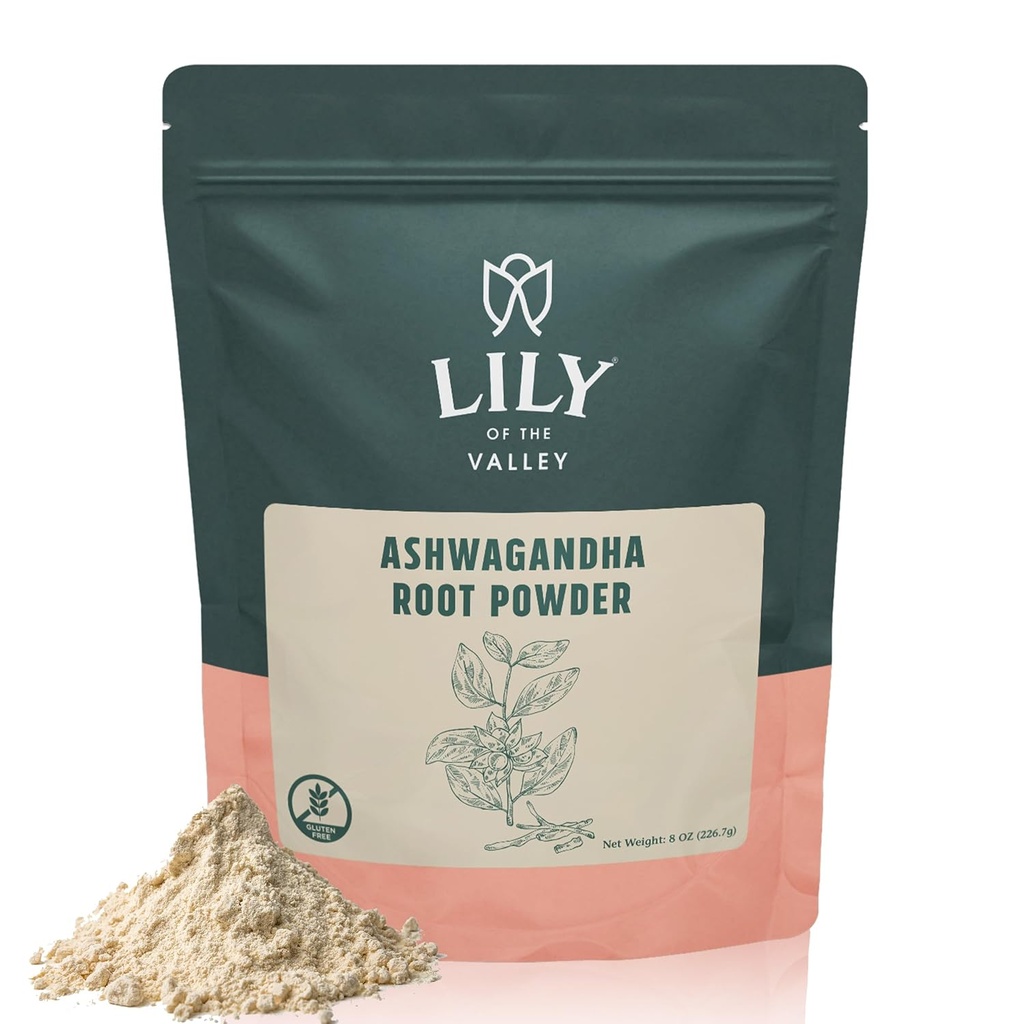 VALLEY LILY Ashwagandha juurepulber - Withania Somnifera - Allikas Indiast - Ei täida lisaaineid - India ženšenn - Vegan & Gluteenivaba - pakendatud taassuletavasse kotti (8oz, 226g)