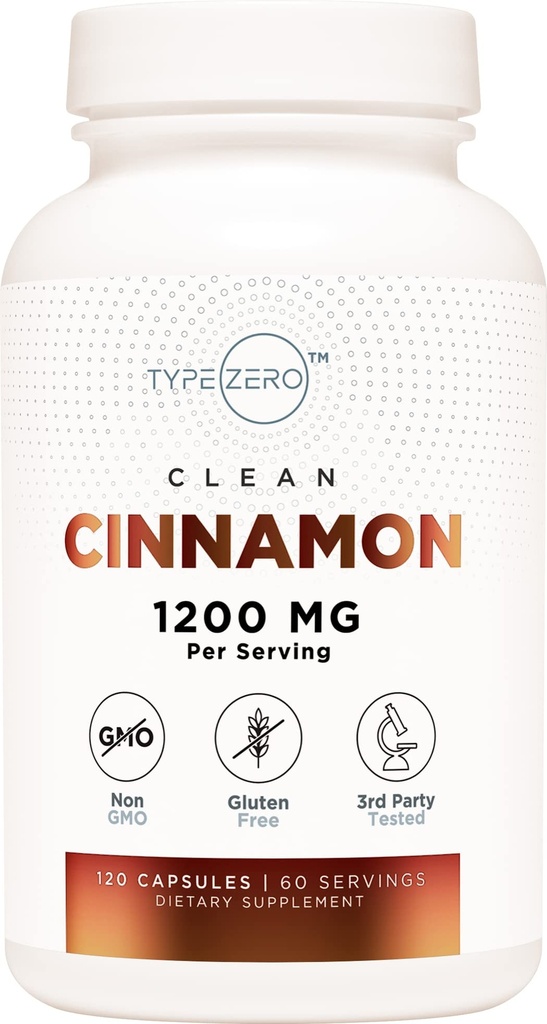 Tüüp Zero Ceyloni kaneeli kapslid (1200mg | 120 kapslit) - looduslikud, GMO-vabad, gluteenivabad, orgaanilised kaneelikoorelisandid