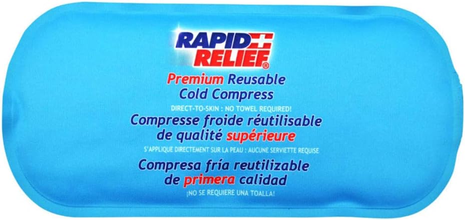Kiire abi korduvkasutatav Gel Cold Compress - pehme kangast külm pakend vigastuste, esmaabi, pritsmete, peavalude, lihasvalude ja valu leevendamiseks 5" x 11 "väike