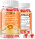 Astaksantiin Toidulisandid 6mg + Liposomaalne Vitamiin C 1000mg - Kahekihiline - Niatsiin B6,B12,Folaat,biotiin - Antioksüdandid - želatiinivaba, suhkruvaba, 60Cts