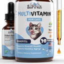 Kassi multivitamiin - soodustab tervislikku nahka ja katet, ühist tuge, pikaealisust ja rohkem - Kassi vitamiinid - Kassi toidulisandid ja vitamiinid - Kassi vitamiinid siseruumides kassidele - kassi vitamiinid - kassi immuuntoetus - 1oz