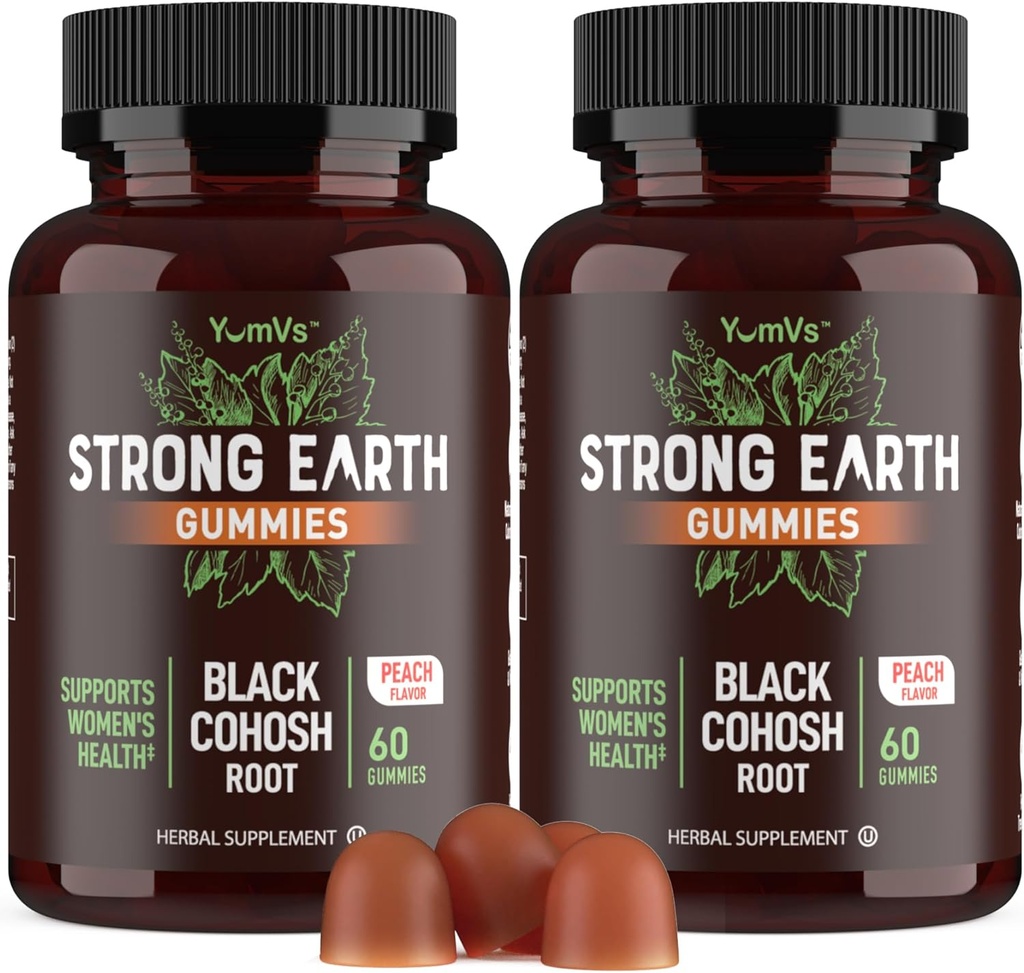 YUM-V'S Strong Earth Black Cohosh Juur 50mg (60 Count) - Natural Extract Menopause Supplements Night Sweats & Hot Flashes naistele
