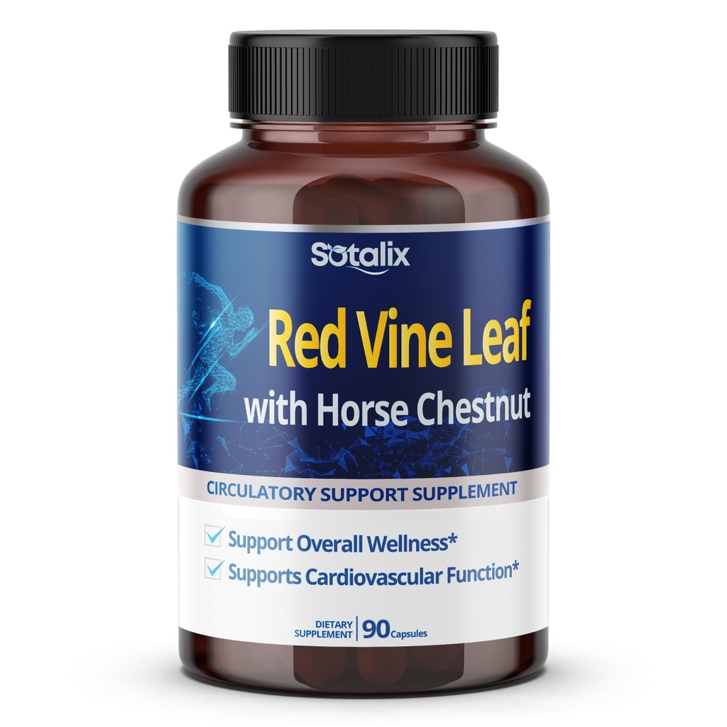 Red Vine Leaf and Horse Chestnut, 50% Flavonoidid jalaveini toetuseks, nahk, südame heaolu - valmistatud USA-s
