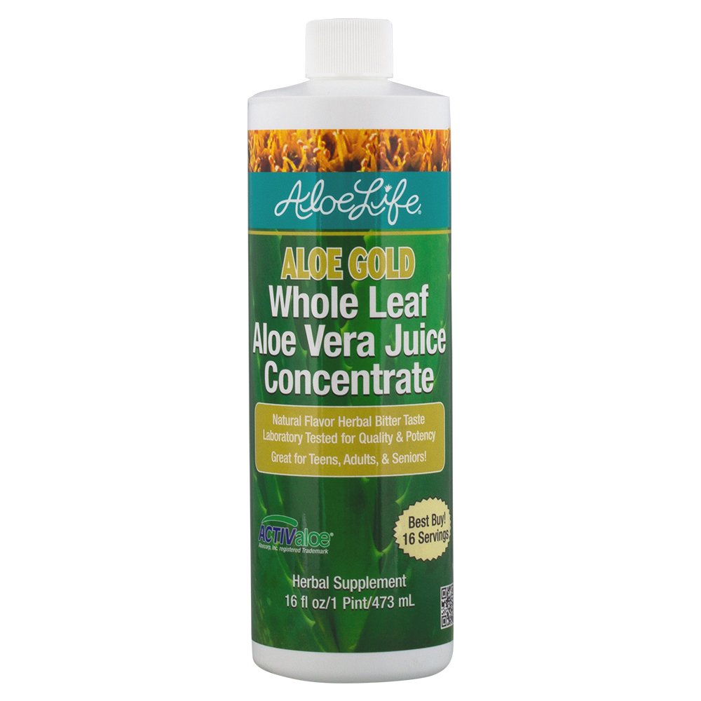 Aloe Life - Terve lehe Aloe Vera mahl, sertifitseeritud orgaaniline, gluteenivaba (Aloe Gold, 16 oz)