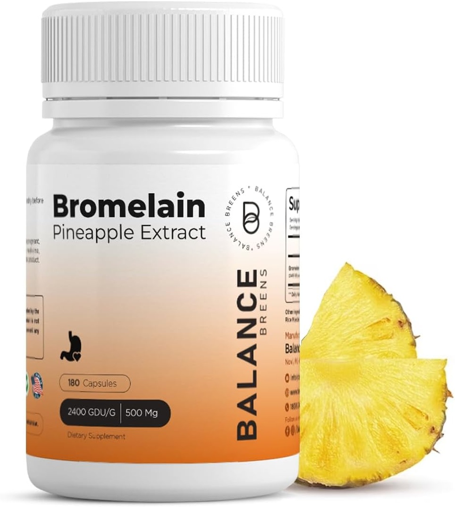 Bromelain 500mg - ananassiekstrakti seedeensüüm - toetab seedimist ja ühist tugilisandit - Balance Breens