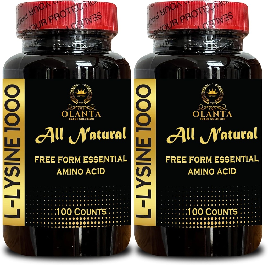 L-LYSINE 1000 mg vaba vorm Aminohape Essential - puhas 1000mg Aminohappe lisand, sidekoe tugi, vaba vorm Aminohapped, L lüsiini kompleks, Aminohapped - 2 pudelit 200 loeb