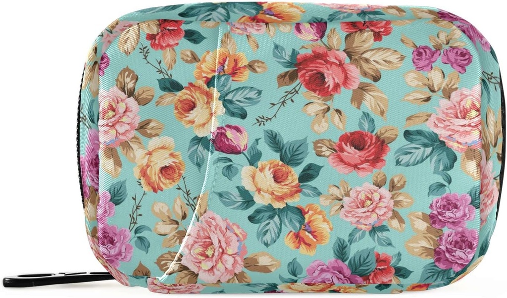 Pink Orange Violet lilled Pill Box 7 Day Pill Case kott Reisi pillid Korraldaja kott Zipper Portable Weekly Case Kompaktne suurus Vitamiinilisandi hoidja