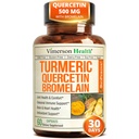 Quercetin koos Bromelain Turmeric Curcumin Supplement - Allergia leevendamine, liigeste ja immuunsuse toetamine - Orgaaniline kurkumilisand musta pipariga (Bioperine) - 60 Quercetin 500mg kapslid