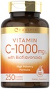 Carlyle Vitamiin C 1000mg | koos Rose Hips ja Citrus Bioflavonoids | 250 Caplets | Taimetoitlane, mitte-GMO, gluteenivaba toidulisand