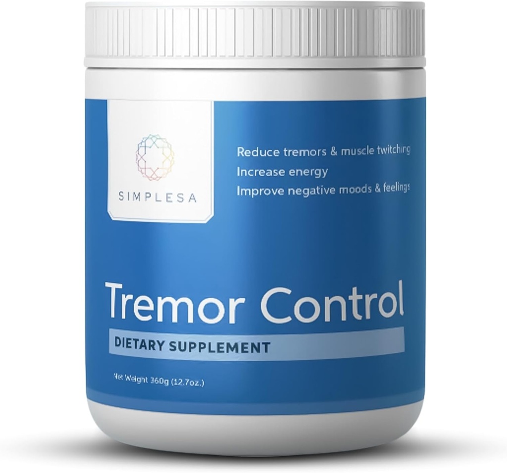 Simplesa Tremor Control, L-arginiin alfa-ketoglutaraadi lisand, sisaldab GABA, Ubikinooli ja Niatsiini, 360g AAKG pulbrilisandit, toetab treemori kontrolli ja lihaste tervist