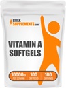 BulkSupplements.com Vitamiin A 10000 IU Softgels - Vitamiin A Retinüül Palmitate, Vitamiin A Pills - Vitamiin A Supplement, Silmalisandid - Gluteenivaba, 1 Softgel per Serving, 100 Softgels