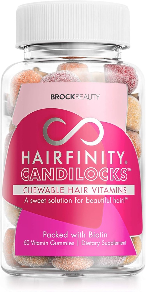 Juuksepeksu Candilocks Näritavad Juuksevitamiinid - Kummid Teaduslikult formuleeritud Biotiini, Inositooli ja Koliiniga Pikemaks, Tugevamaks Juuste Kasvuks (60 Taimetoitlaste Kummid)