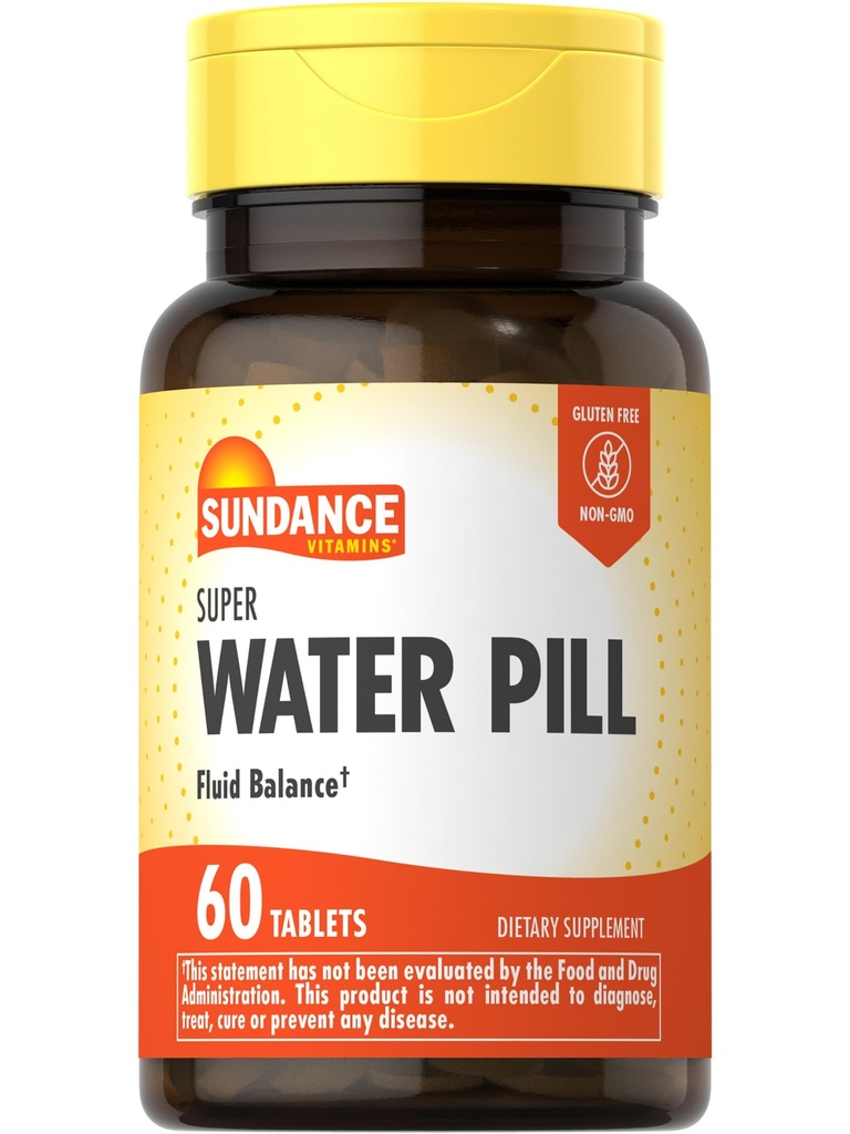 Sundance Water Pill | 60 tabletti | Fluid Balance Supplement | Taimetoitlane, mitte-GMO ja gluteenivaba valem