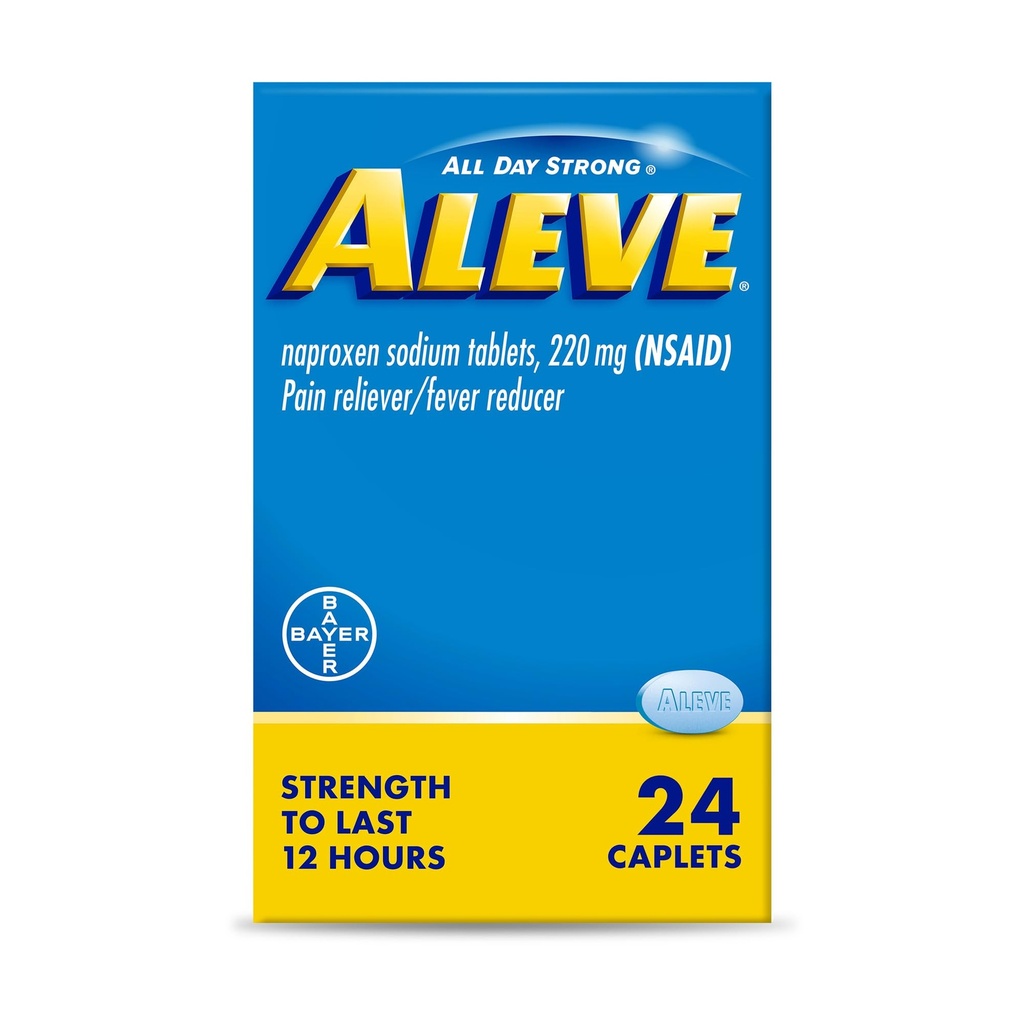 Aleve Pain Relief Naproxen Naproxen Naatriumkapslid ‐ 24 Count