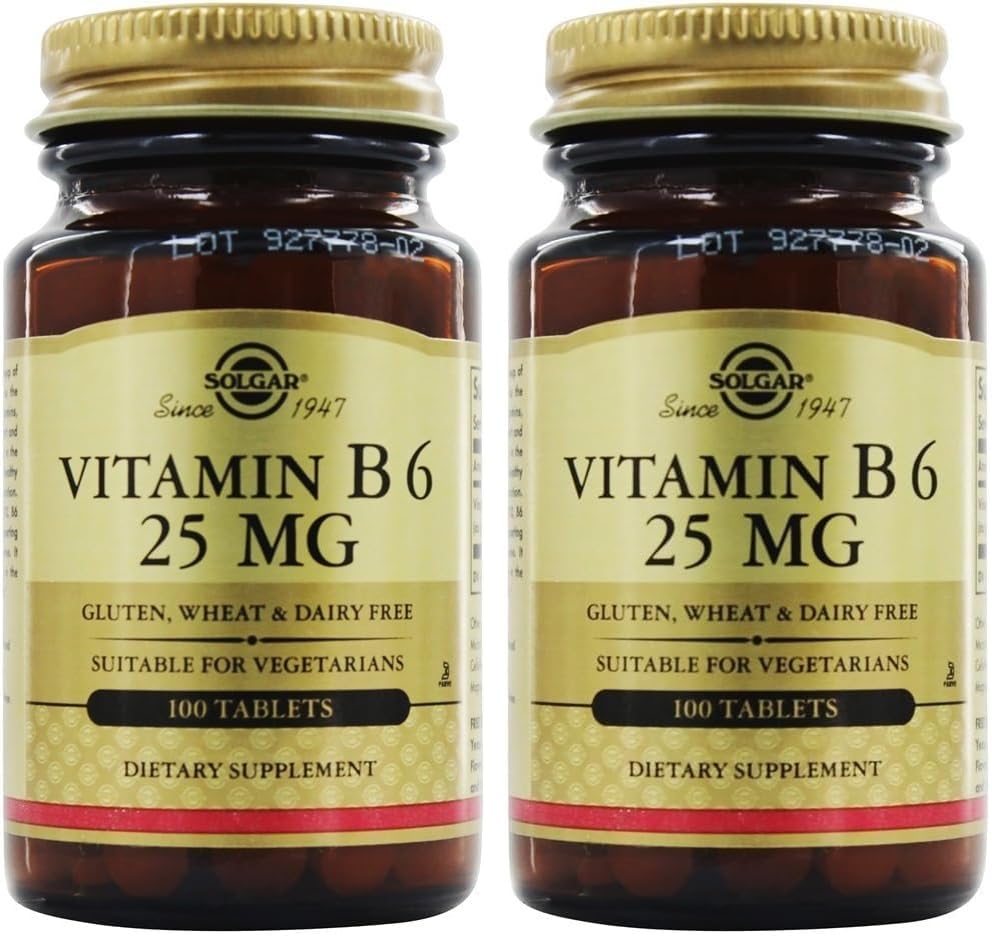 SOLGAR Vitamiin B6 25 mg, 100 tabletti, 100 arvu (24 pakendis)