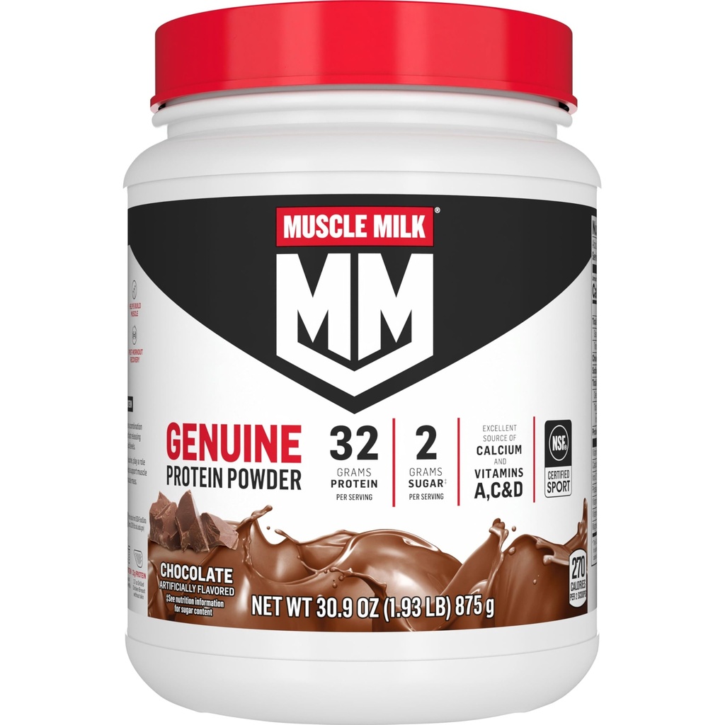 Lihaspiim Ehtne valgupulber, šokolaad, 1,93 naela, 13 serveerimist, 32 g valku, 2 g suhkrut, kaltsiumi, A-, C & D-vitamiine, NSF-i sertifitseeritud spordi jaoks, energiline snakk, pakend võib erineda