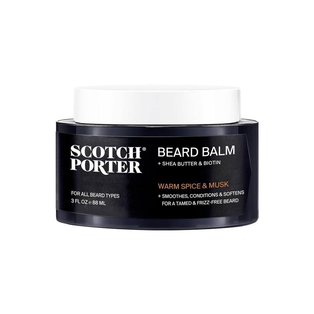 Scotch Porter Conditioning Beard Balm - sile, kuju, niisutav ja pehme, kuiv näo juuksed, soodustades samal ajal kasvu täielikuma / tervislikuma välimusega habeme jaoks - originaalne lõhn, 3 oz. Jar