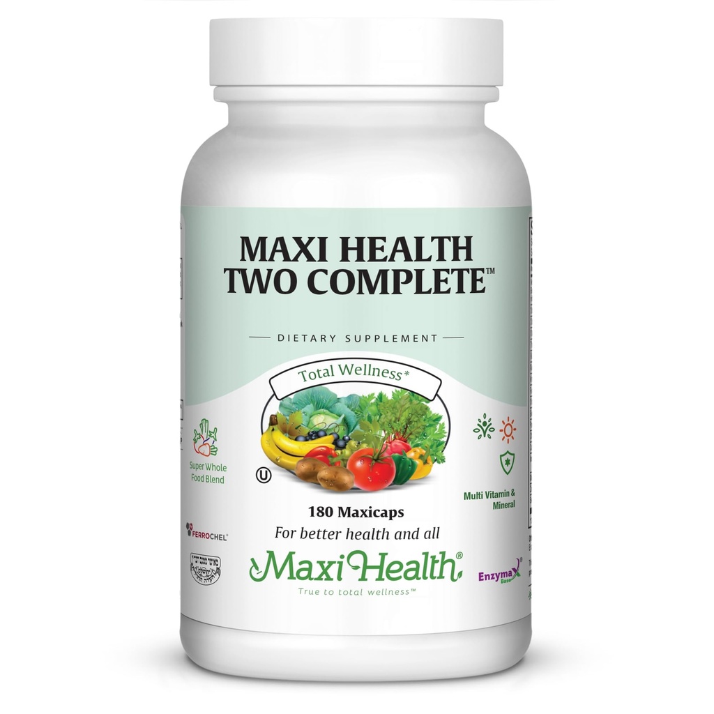 Maxi Health kaks täielikku - multivitamiinid ja mineraalid - täis potentsi - 180 kapslit - Kosher