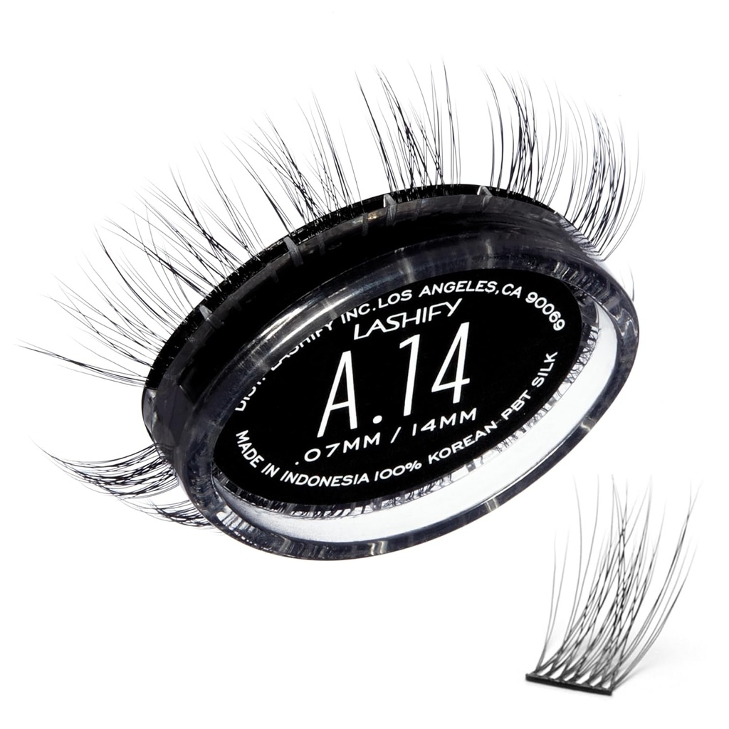 Lashify Amplify 14mm Gossamer DIY ripsmepikendused Täitke, must, lihtne vale ripsmed loodusliku välimuse jaoks