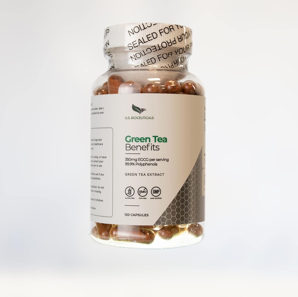 Rohelise tee eelised - üle 350 mg EGCG pudeli kohta - 99,9% polüfenoolid - toetab tervist - 120 kapslit pudeli kohta