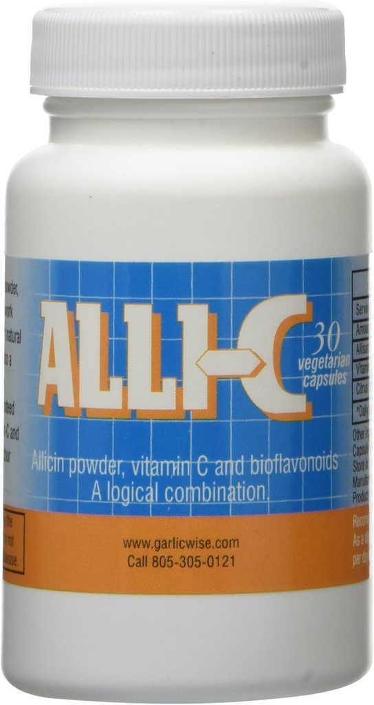 ALLI-C Allitsiin C-vitamiini ja bioflavonoididega - 30 taimetoitlast kapslit hõivavad küüslaugu võimu