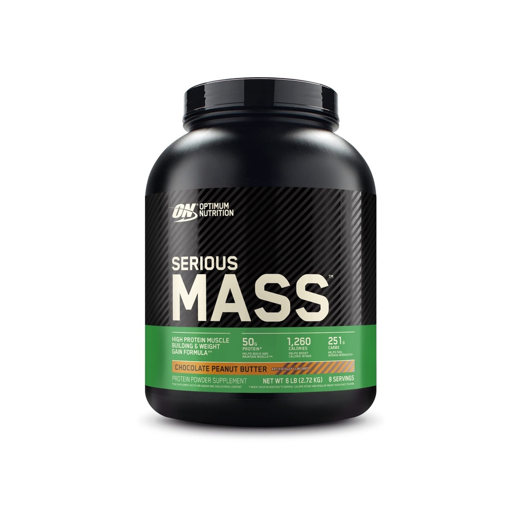 Optimaalne toitumine Tõsine mass, kaalulangetaja valgupulber, mass Gainer, C-vitamiin ja tsink immuunsuse toetamiseks, kreatiin, šokolaadi maapähklivõi, 6 naela (pakendamine võib varieeruda)