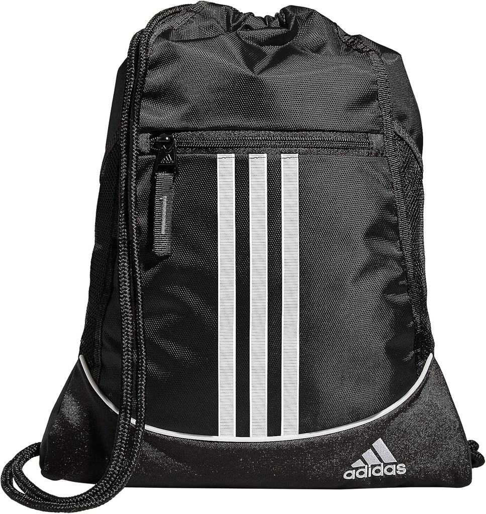 Adidas Alliance Sackpack - Drawstring Backpack Väike kott meestele ja naistele, must, üks suurus